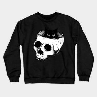 Black Cat Skull Crewneck Sweatshirt